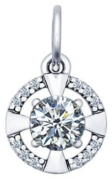 Подвеска SOKOLOV 94031344 вес 1 г серебро, фианит купить,6508