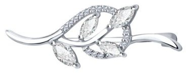 Брошь SOKOLOV 94040068 вес 1.99 г серебро, фианит купить,NaN
