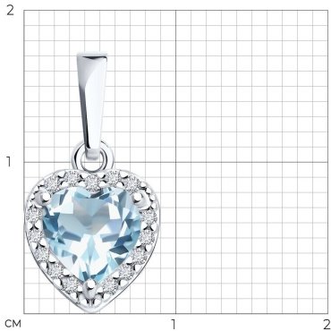 Подвеска SOKOLOV 92030786 вес 1.07 г серебро, топаз, фианит купить,NaN