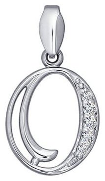 Подвеска SOKOLOV 94030458 вес 0.65 г серебро, фианит купить,NaN
