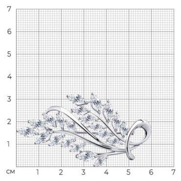 Брошь Diamant 94-140-00485-1 вес 8.45 г серебро, фианит купить,52326