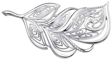 Брошь Diamant 94-140-00700-1 вес 7.3 г серебро, без вставок купить,37055