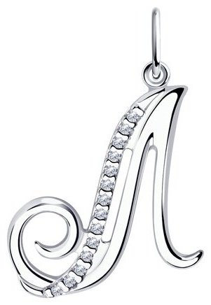 Подвеска Diamant 94-130-01406-1 вес 1.41 г серебро, фианит купить,NaN