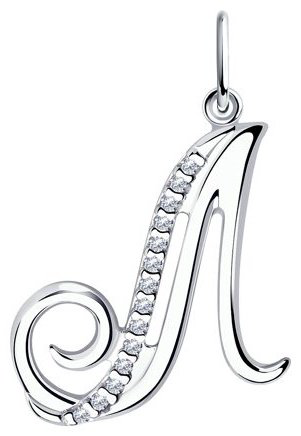 Подвеска Diamant 94-130-01406-1 вес 1.41 г серебро, фианит купить,NaN