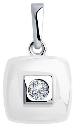 Подвеска Diamant 94-130-01278-2 вес 0 г серебро, фианит, керамика купить,9495
