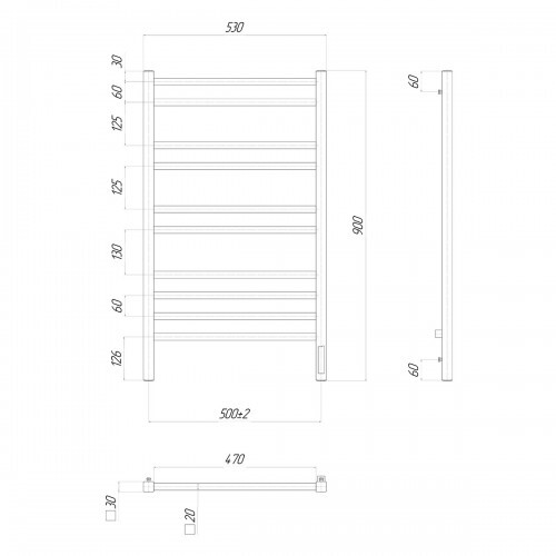 Полотенцесушитель Lemark Unit LM45910Z П10 50x90 см купить,0