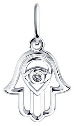 Подвеска Diamant 94-130-01082-1-sk22 вес 0.5 г серебро, фианит