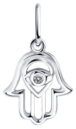 Подвеска Diamant 94-130-01082-1-sk22 вес 0.5 г серебро, фианит купить,4998