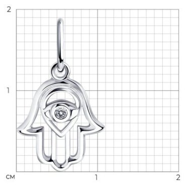 Подвеска Diamant 94-130-01082-1-sk22 вес 0.5 г серебро, фианит купить,0