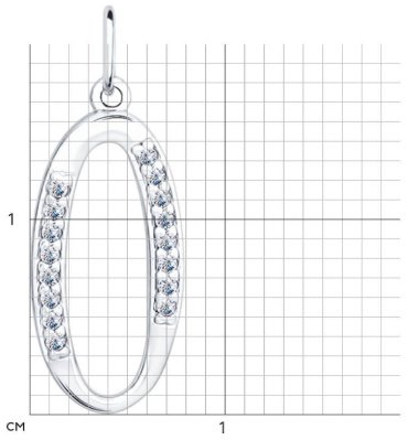 Подвеска SOKOLOV 94031373 вес 0.65 г серебро, фианит купить,0