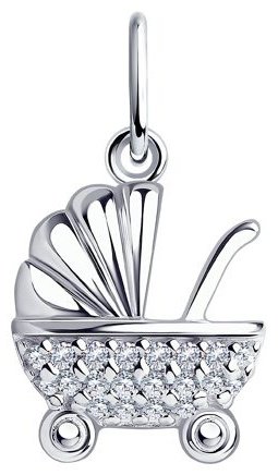 Подвеска Diamant 94-130-01164-1 вес 0.83 г серебро, фианит купить,5499