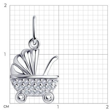 Подвеска Diamant 94-130-01164-1 вес 0.83 г серебро, фианит купить,5499