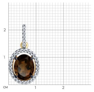 Подвеска Diamant 93-330-01999-4 вес 1.27 серебро, фианит, раухтопаз купить,NaN