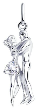 Подвеска Diamant 94-130-01195-1 вес 1.56 г серебро, фианит купить,NaN