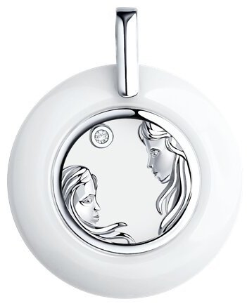 Подвеска Diamant 94-130-00572-1 вес 1.04 г серебро, фианит, керамика купить,6620