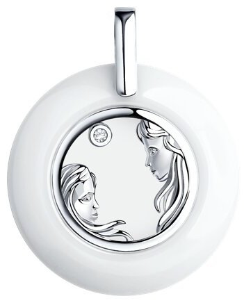 Подвеска Diamant 94-130-00572-1 вес 1.04 г серебро, фианит, керамика купить,6620