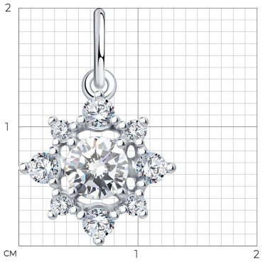 Подвеска SOKOLOV 94031865 вес 1.03 серебро, фианит купить,NaN