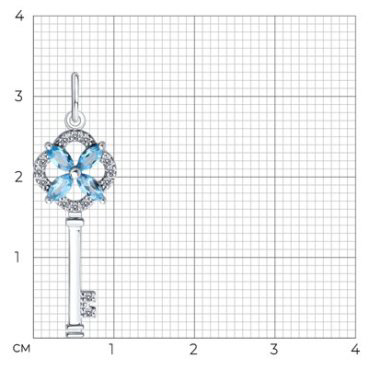 Подвеска SOKOLOV 732939-3 вес 1.15 г золото, фианит, топаз купить,NaN