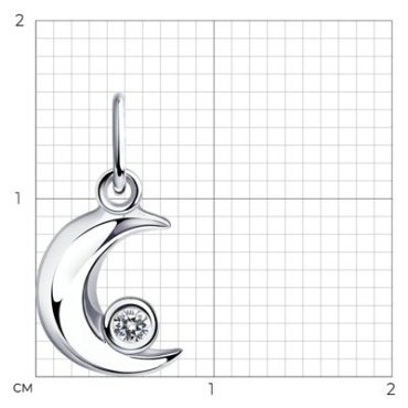 Подвеска Diamant 94-130-01078-1 вес 0.52 г серебро, фианит купить,7355