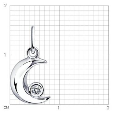 Подвеска Diamant 94-130-01078-1 вес 0.52 г серебро, фианит купить,7355