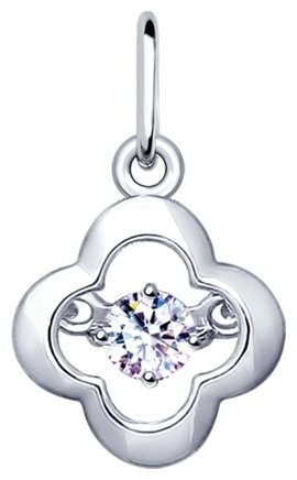 Подвеска SOKOLOV 94032107 вес 0.7 г серебро, фианит купить,NaN