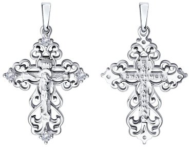 Крестик Diamant 94-131-00850-1 вес 2.52 г серебро, фианит купить,15390