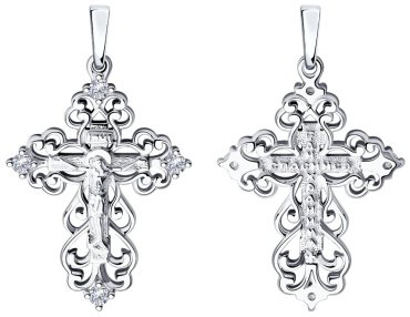 Крестик Diamant 94-131-00850-1 вес 2.52 г серебро, фианит купить,15390