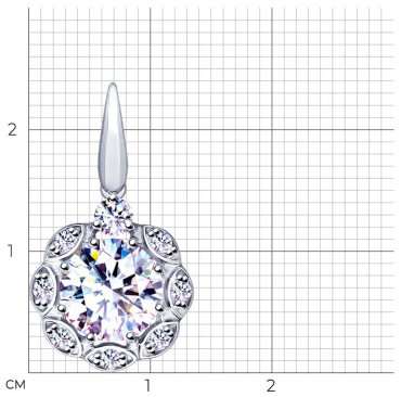 Подвеска SOKOLOV 94032161_1 вес 1.79 серебро, фианит купить,9677