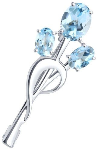 Брошь Diamant 94-340-01165-1 вес 2.44 г серебро, топаз купить,18121