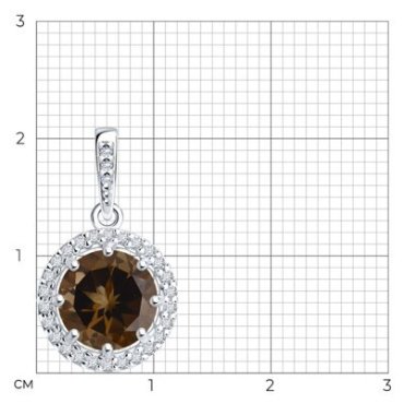 Подвеска Diamant 94-330-02052-4 вес 1.41 серебро, фианит, раухтопаз купить,12267