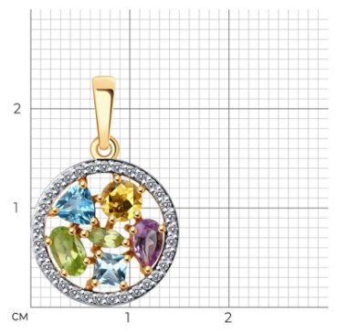 Подвеска Diamant 51-330-02388-2 вес 1.52 г золото, фианит, аметист купить,0