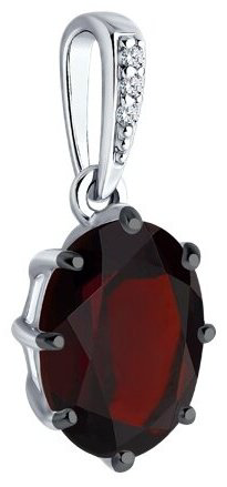 Подвеска Diamant 94-330-02054-2_1,27 вес 1.27 г серебро, гранат, фианит купить,29416