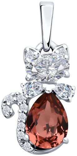 Подвеска SOKOLOV 94033216 вес 1.39 г серебро, фианит, кристалл Swarovski купить,8418