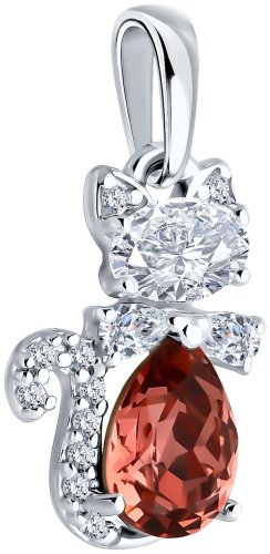Подвеска SOKOLOV 94033216 вес 1.39 г серебро, фианит, кристалл Swarovski купить,8418