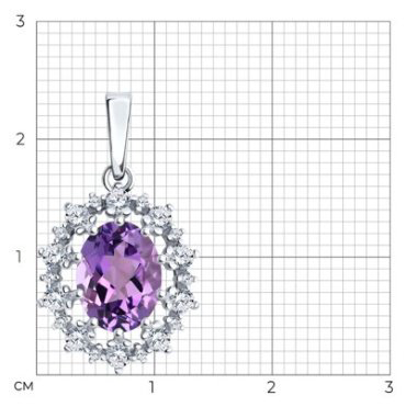 Подвеска Diamant 94-330-02042-3 вес 1.88 г серебро, фианит купить,18468