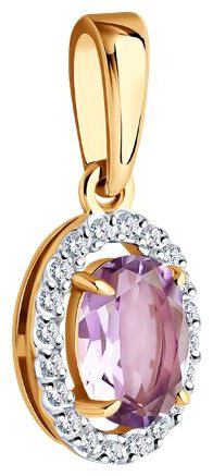 Подвеска Diamant 51-330-02049-4 вес 1.01 г золото, фианит, аметист купить,106079