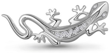 Брошь AQUAMARINE 77445А.5 вес 3.85 г серебро, фианит купить,28482