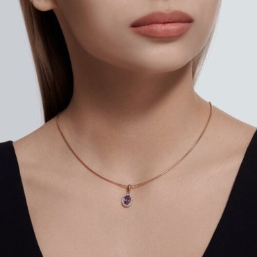 Подвеска Diamant 51-330-02049-4 вес 1.01 г золото, фианит, аметист купить,106079