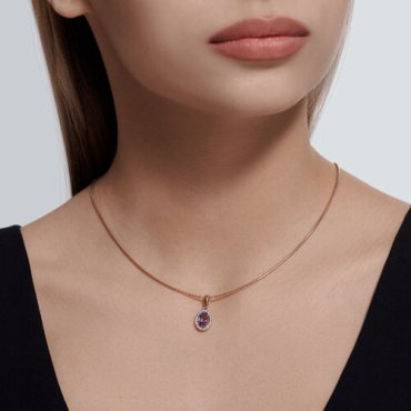 Подвеска Diamant 51-330-02049-4 вес 1.01 г золото, фианит, аметист купить,106079