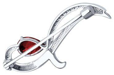 Брошь Diamant 94-340-01053-2 вес 3.04 г серебро, фианит, гранат купить,22572