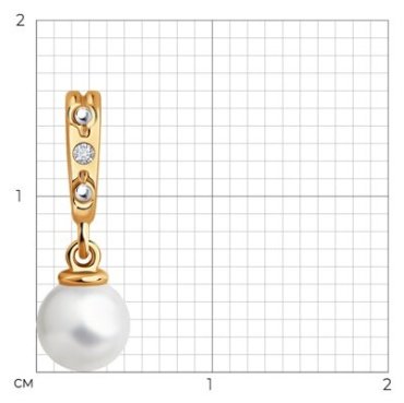 Подвеска Diamant 93-230-01913-1 вес 0.52 г серебро, бриллиант, жемчуг купить,NaN