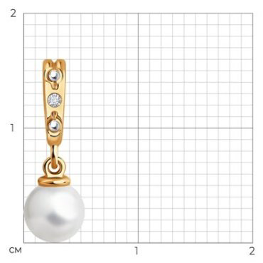 Подвеска Diamant 93-230-01913-1 вес 0.52 г серебро, бриллиант, жемчуг купить,NaN