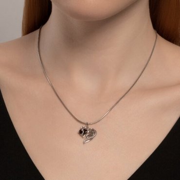 Подвеска SOKOLOV 92030783 вес 2 г серебро, фианит, гранат купить,20954