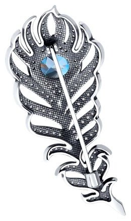 Брошь Diamant 95-340-02045-1 вес 5.16 г серебро, фианит, топаз купить,36270