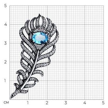 Брошь Diamant 95-340-02045-1 вес 5.16 г серебро, фианит, топаз купить,36270