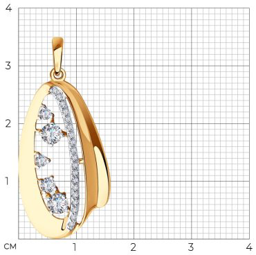 Подвеска SOKOLOV 035897_2,28 вес 2.28 г золото, фианит купить,157884