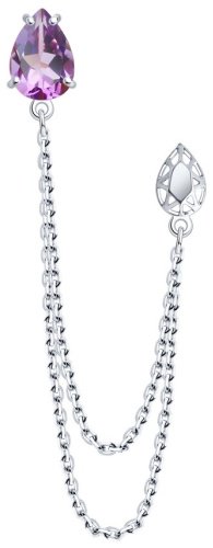 Брошь Diamant 94-340-02688-2 вес 2.47 г серебро, аметист купить,19494