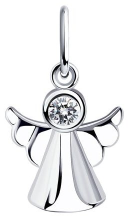 Подвеска Diamant 94-130-01077-1 вес 0.65 г серебро, фианит купить,NaN