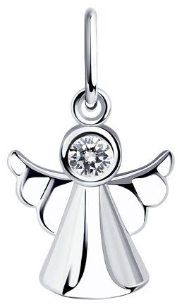 Подвеска Diamant 94-130-01077-1 вес 0.65 г серебро, фианит купить,NaN