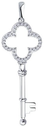 Подвеска Diamant 94-130-01014-1 вес 2.18 г серебро, фианит купить,10462
